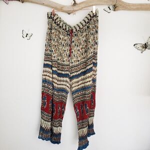 World market style drawstring palazzo pants